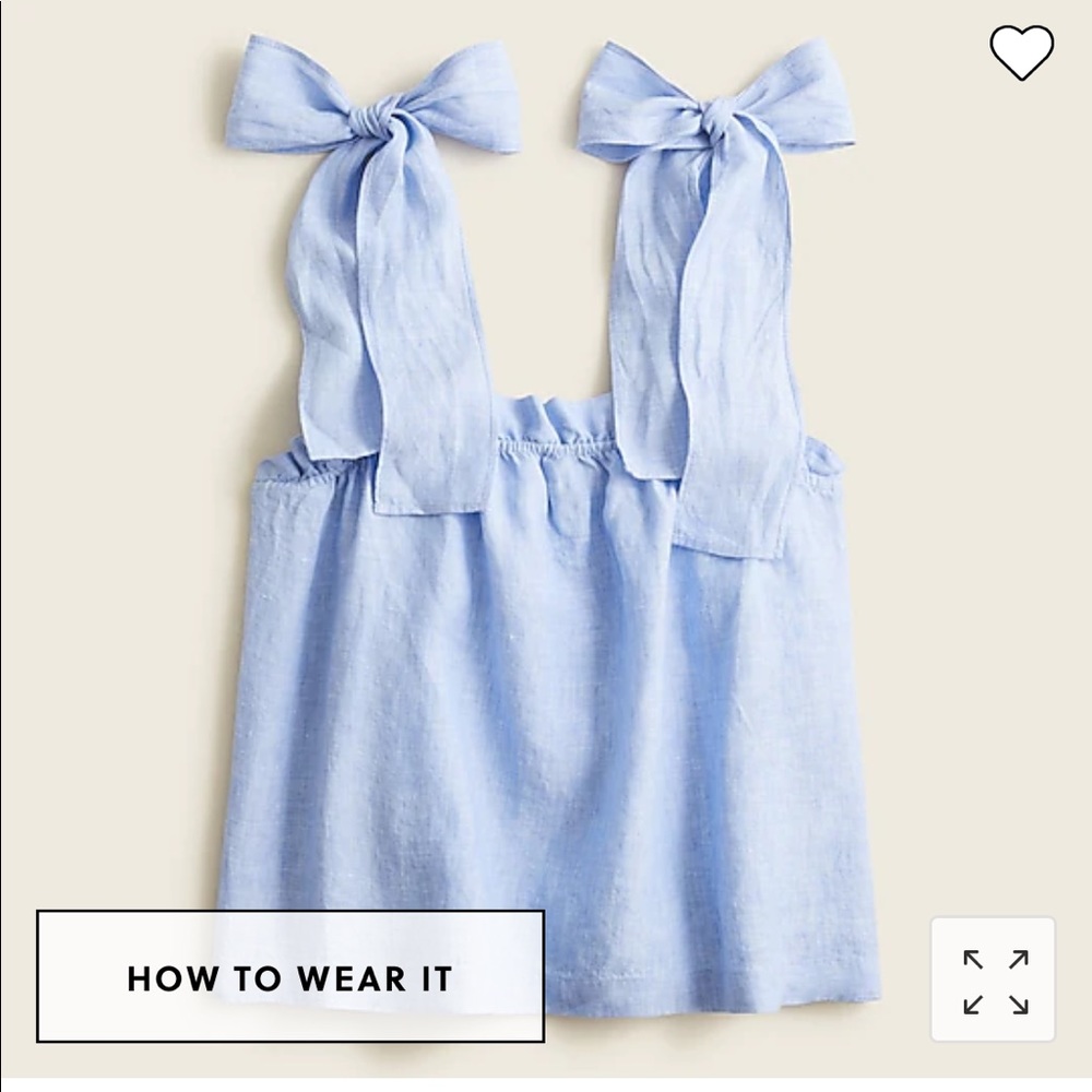 J Crew Tie Strap Linen Tank